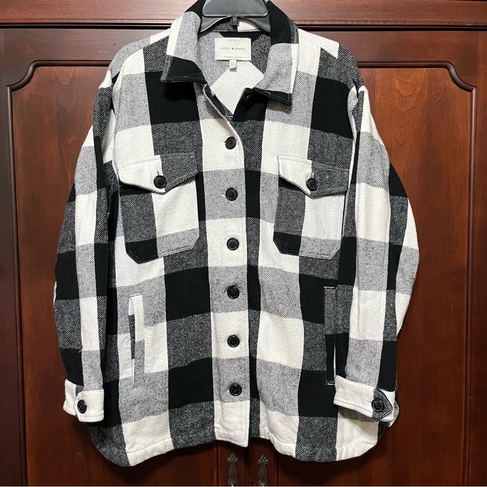 Lucky Brand Black and White Plaid Jacket